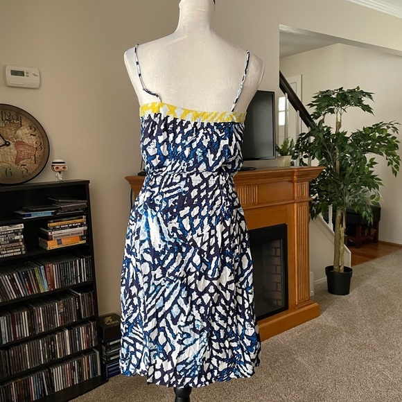 Rachel Rachel Roy Blue & Yellow Abstract Print Button Up Dress Size Small - Picture 4 of 11